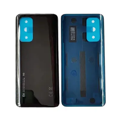 Back Panel Glass Housing with Logo Compatible with Xiaomi Mi 10T : (Black)