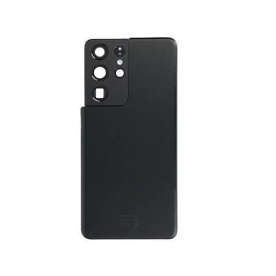 Back Door Panel Glass With Camera Lens for Samsung Galaxy S21 Ultra Black