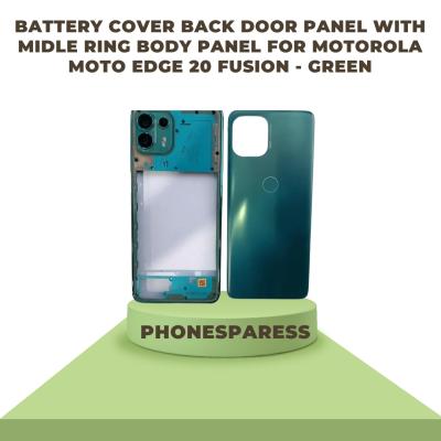 Battery Cover Back Door Panel with Midle Ring Body Panel for Motorola Moto Edge 20 Fusion - Green