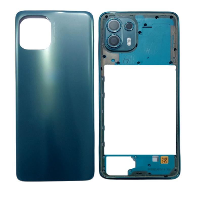 Battery Cover Back Door Panel with Midle Ring Body Panel for Motorola Moto Edge 20 Fusion - Green