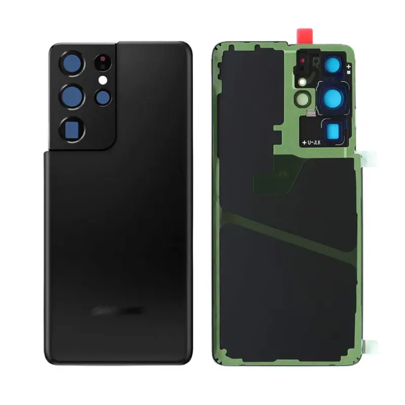 Back Panel Glass With Camera Lens for Samsung Galaxy S21 Ultra Black