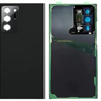Back Panel with Camera Lens Frame Compatible for SASMUNG Galaxy Note 20 Ultra (Black)