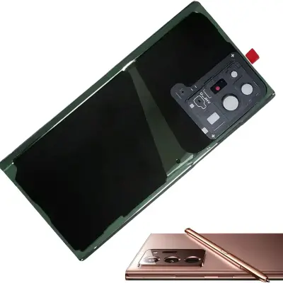 Back Panel with Camera Lens Frame Compatible for SASMUNG Galaxy Note 20 Ultra (Black)